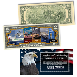 Veterans Day 2025 - Genuine Legal Tender U.S. $2 Bill