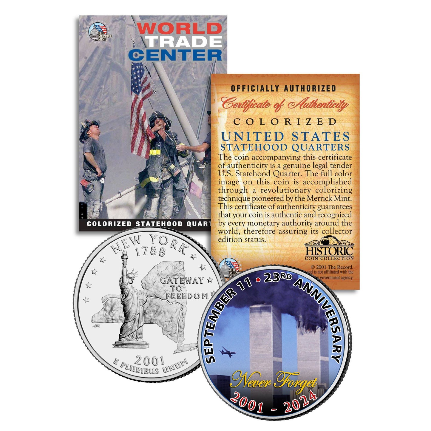 23rd Anniversary (2001-2024) Collectible September 11th New York Statehood U.S Quarter