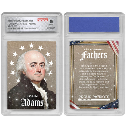 Founding Fathers Set of 7 Trading Cards | Diamond Dust | Only 100 Available | Individually Numbered - All Matching Numbers | Graded GEM-MT 10