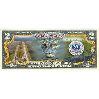 Alligator Alcatraz - Genuine Legal Tender U.S. $2 Bill