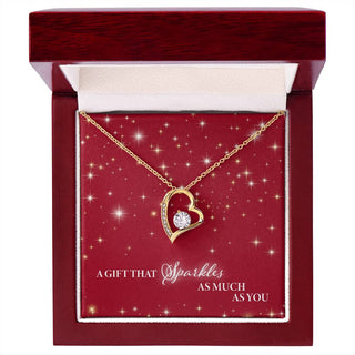 You Deserve A Gift That Sparkles As Much As You Card + Necklace (Valentines Day Gift Bundle)
