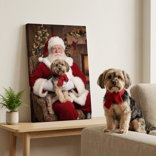 Christmas With Santa Pet Canvas