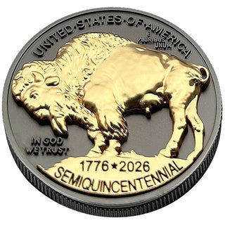 All Three 3D Tribute Coins With USA 250 Privy Marks (Black Ruthenium & 24k Gold)