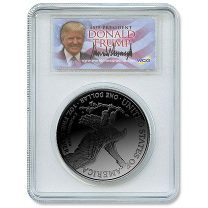 President Trump Official Portrait Silver Eagle Slabbed - Black Ruthenium (Limited/Numbered of 250)