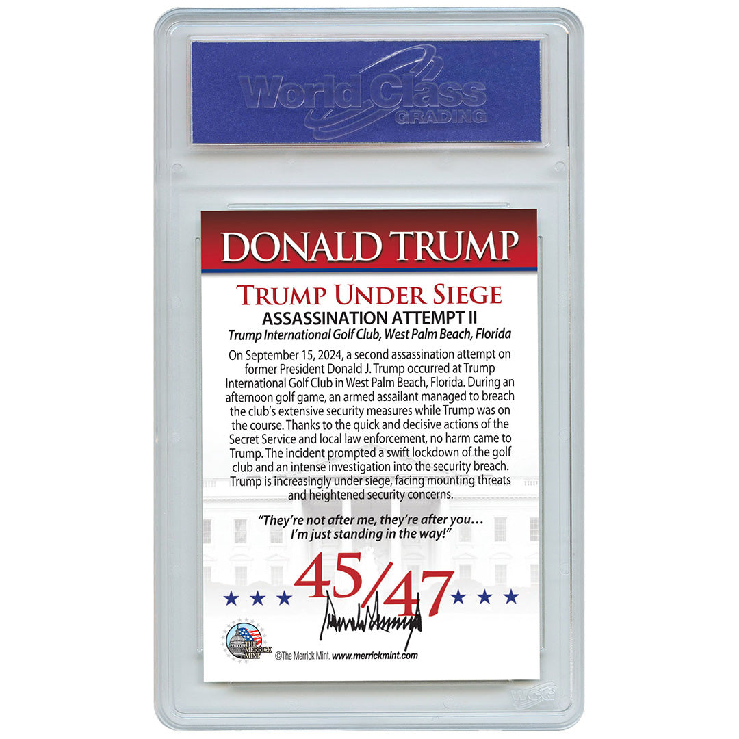 Trump Golf Course Assassination Attempt Trading Card - Graded Gem Mint 10