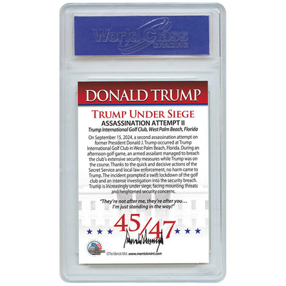 Trump Golf Course Assassination Attempt Trading Card - Graded Gem Mint 10