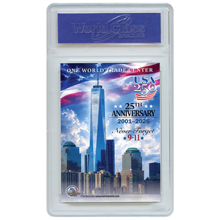 25th Anniversary World Trade Center Trading Card — USA 250th Semiquincentennial | Graded GEM-MT 10, Limited to 2,026