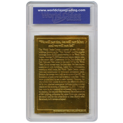 Never Forget September 11th, 2001 - 23k Gold Foil & American Flag Reflective Trading Card