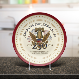 Collect All 8 America 250th Plates & Platters (Save 25%) - Stands Included