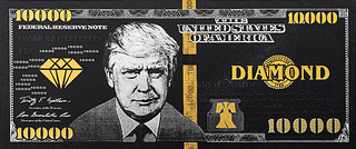Donald Trump Diamond Black $10,000 Dollar Bill