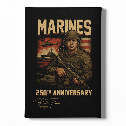 Marines 250th Anniversary Limited Edition Canvas (16"x 24") - Signed & Individually Numbered
