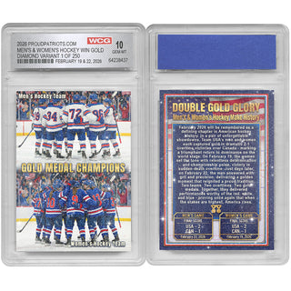 [Diamond Variant] USA Hockey Double Gold Glory - Hybrid Men's & Women's Hockey - Professionally Graded Card (Only 250 Available)