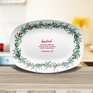 Christmas Wreath Decorative Platter