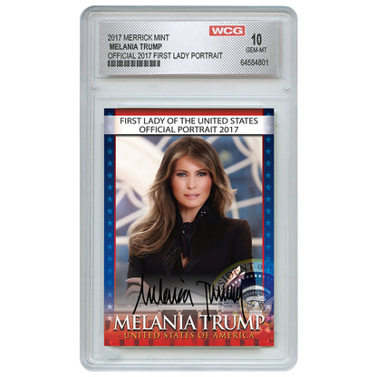 Melania Trump Official 2017 First Lady Portrait Trading Card (Graded Gem Mint 10)