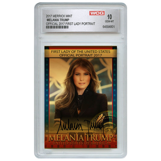 Gold Melania Trump Official 2017 First Lady Portrait Trading Card | Only 50 Available | Individually Numbered | Graded Gem Mint 10