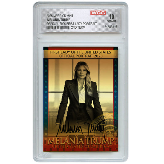 Gold Melania Trump Official 2025 First Lady Portrait Trading Card | Only 50 Available | Individually Numbered | Graded Gem Mint 10