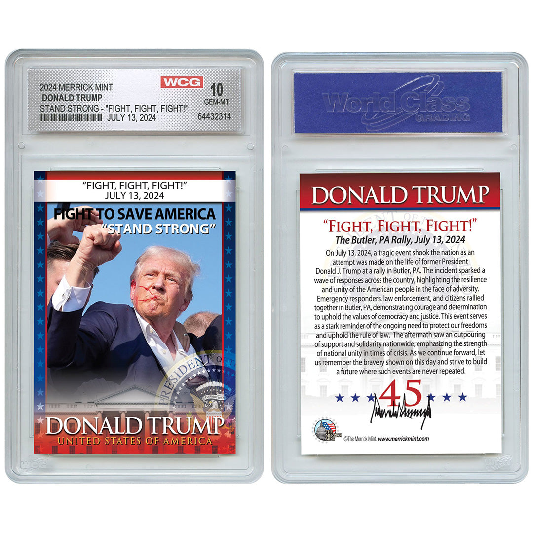 Trump "Stand Strong" Trading Card - Graded Gem Mint 10