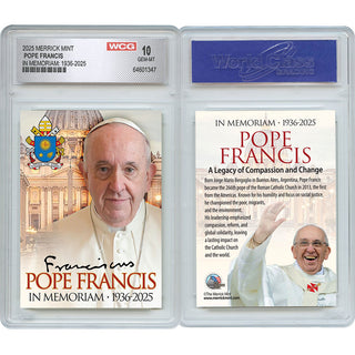 Pope Francis in Memoriam 1936 - 2025 Collectible Card Graded GEM-MT 10