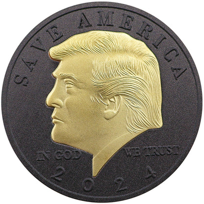 "Save America" President Trump Black and Gold Coin