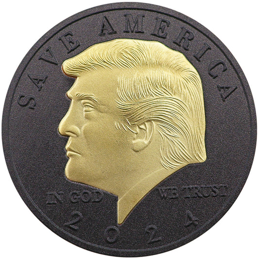 Trump 2024 Black and Gold Coin