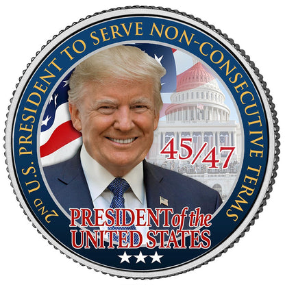 2nd U.S. President To Serve Non-Consecutive Terms - President Trump Coin