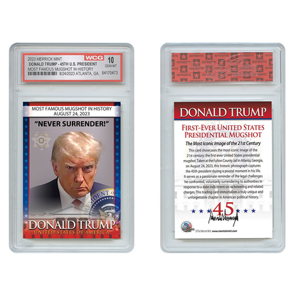 NEW Trump Mugshot Collector Trading Card - Graded Gem Mint 10