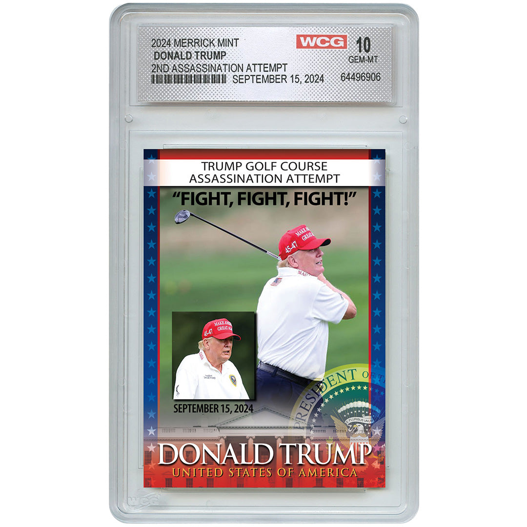 Trump Golf Course Assassination Attempt Trading Card - Graded Gem Mint 10