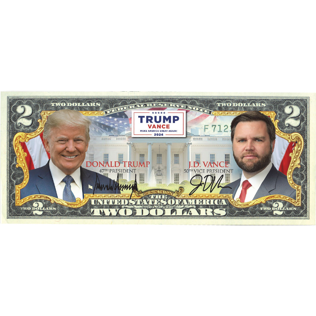 Trump Vance 2024 $2 Bill - Genuine Legal Tender