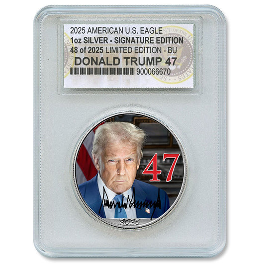 President Trump Official Portrait Silver Eagle Slabbed - Standard (Limited/Numbered of 2,025)