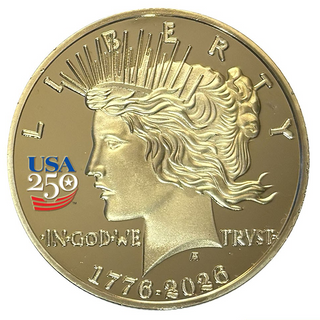 America's 250th Anniversary Peace Dollar Golden Proof Coin