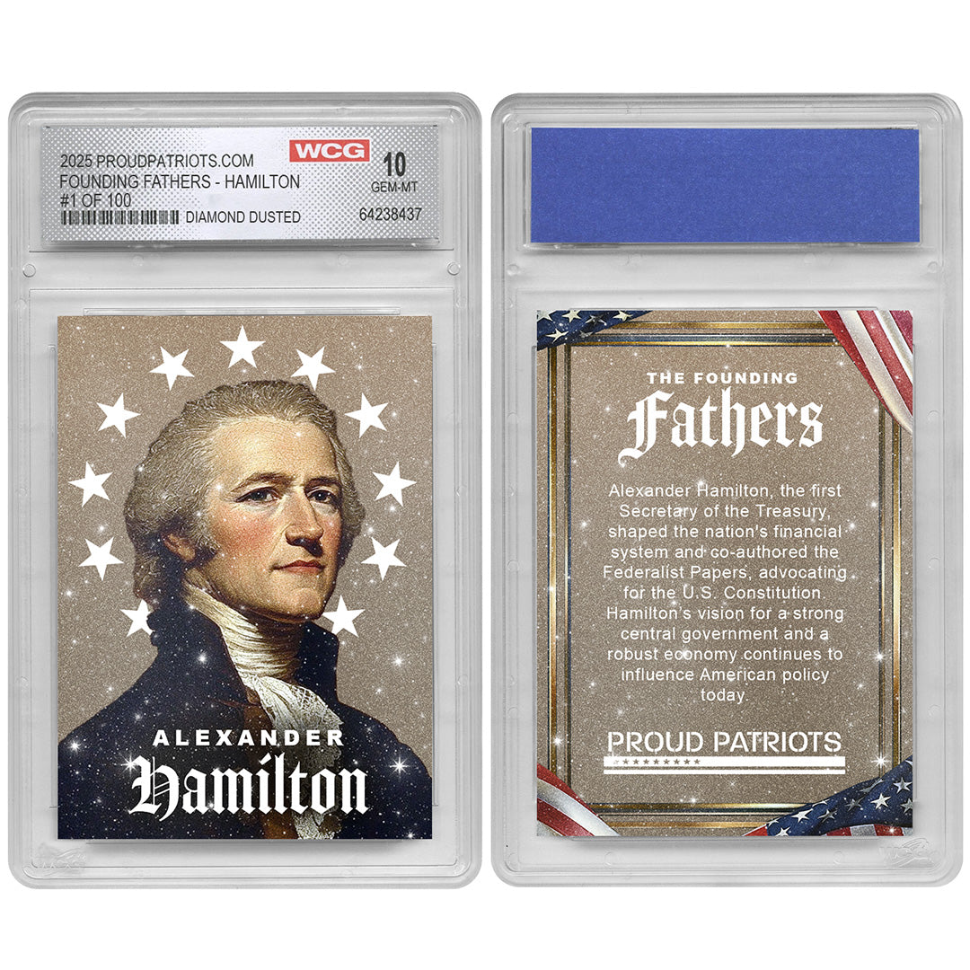 Founding Fathers Set of 7 Trading Cards | Diamond Dust | Only 100 Available | Individually Numbered - All Matching Numbers | Graded GEM-MT 10