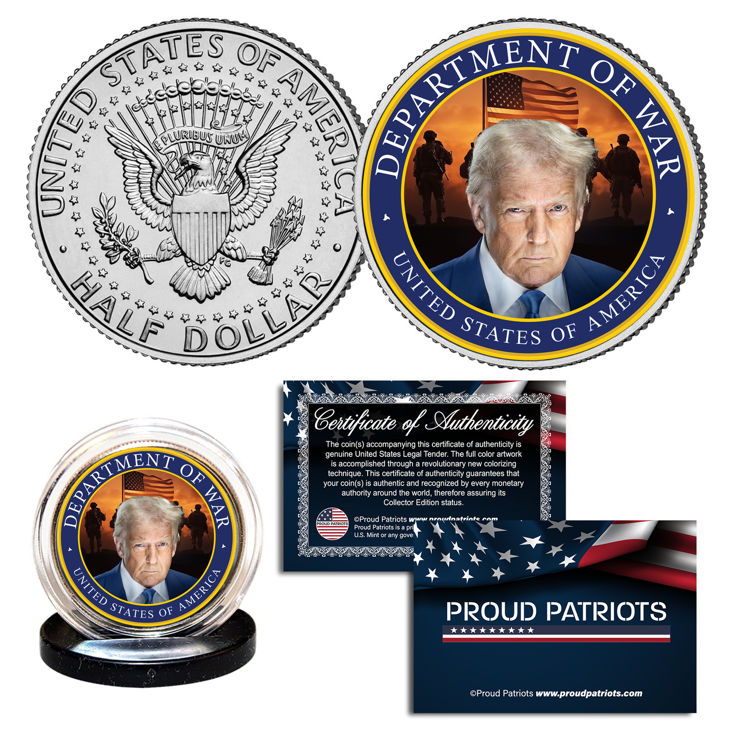 47th President Department of War JFK Half Dollar – Colorized U.S. Legal Tender Coin
