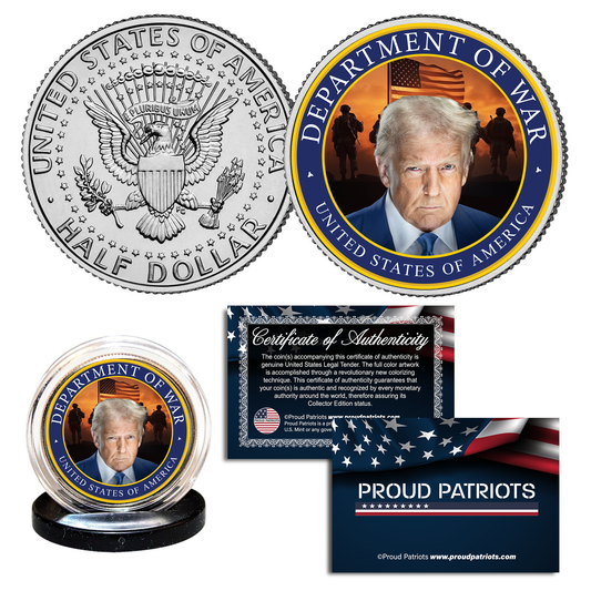 47th President Department of War JFK Half Dollar – Colorized U.S. Legal Tender Coin