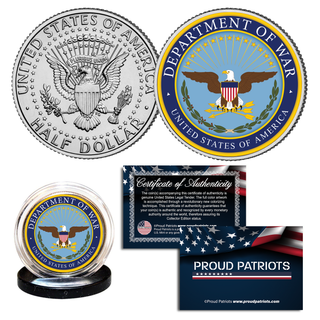 Department Of War Commemorative JFK Half Dollar – Colorized U.S. Legal Tender Coin