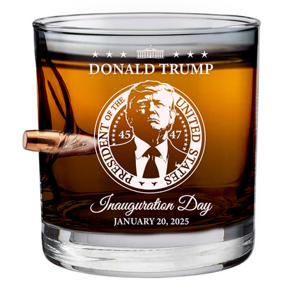 Bulletproof Trump Inauguration Whiskey Glass