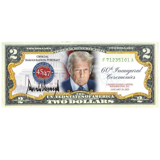 Donald Trump 47th President Official Portrait Collectible $2 Bill (Genuine Legal Tender)