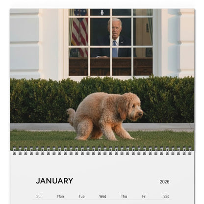 Pooping Pooches Owning Liberals 2026 Calendar - Funny Calendar & White Elephant Gag Gift