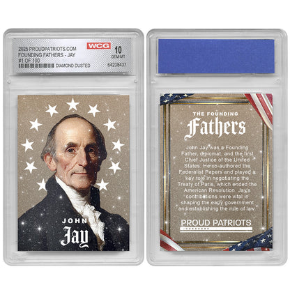 Founding Fathers Set of 7 Trading Cards | Diamond Dust | Only 100 Available | Individually Numbered - All Matching Numbers | Graded GEM-MT 10