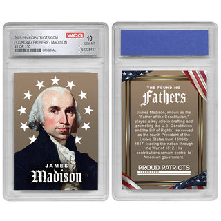 Founding Fathers Set of 7 Trading Cards | Original | Only 250 Available | Individually Numbered - All Matching Numbers | Graded GEM-MT 10