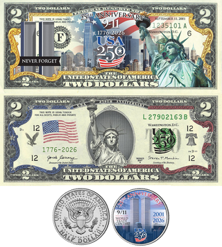 9/11 25th Anniversary + America's 250th Anniversary Currency Bundle