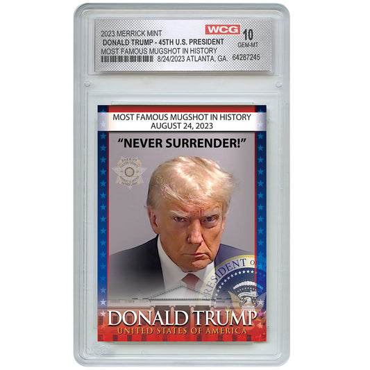 Trump Mugshot Collector Trading Card - Graded Gem Mint 10