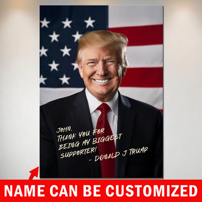 Trump Thank You Custom Canvas - Insert A Name (Makes A Great Gift)