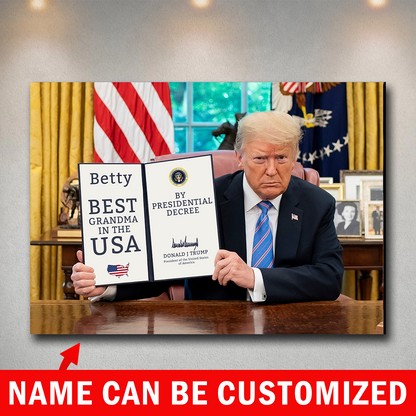 Best Grandma In The USA Custom Trump Canvas - Insert A Name (Makes A Great Gift)