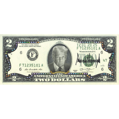 [POLYCHROMATIC BORDER] Only 10 Available | 47th President Donald Trump $2 Bill - Genuine Legal Tender