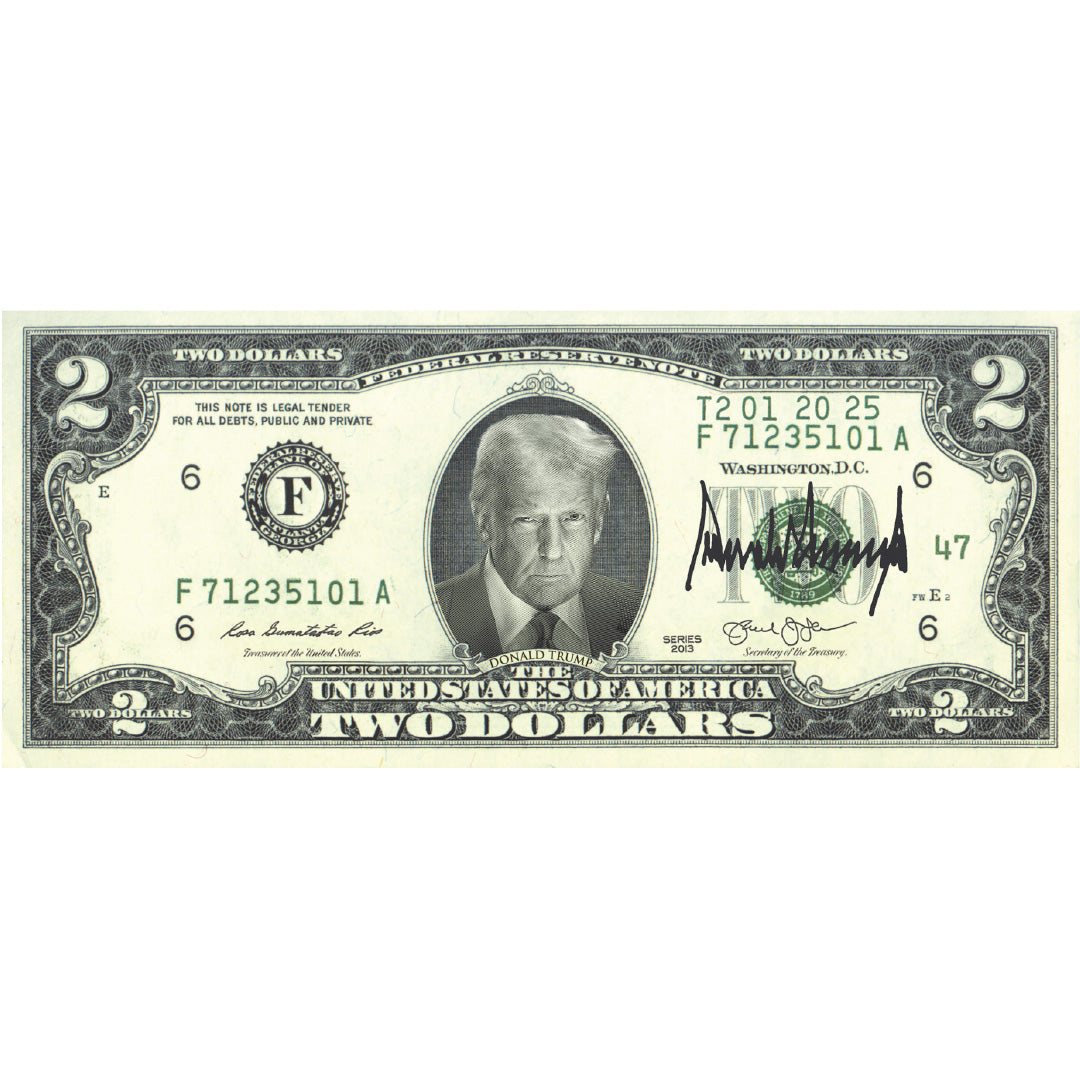 47th President Donald Trump $2 Bill - Genuine Legal Tender