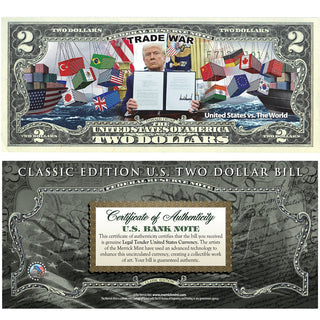 Trade War - President Donald Trump $2 Bill - Genuine Legal Tender