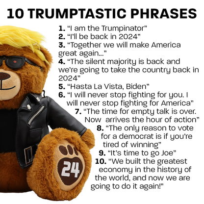 Talking Trumpinator Teddy Bear - Says 10 Phrases (Pre-Order Expected to Ship in October)
