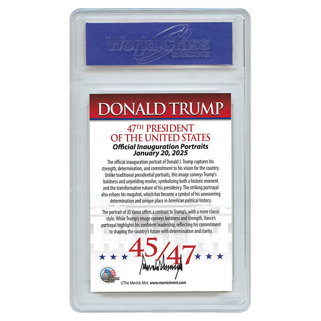 Trump/Vance Official Portraits Trading Card (Graded Gem Mint 10)