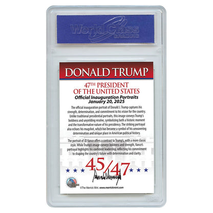 Trump/Vance Official Portraits Trading Card (Graded Gem Mint 10)