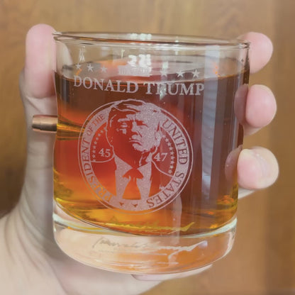Donald Trump .308 Bullet Whiskey Glass (Each Individually Numbered)